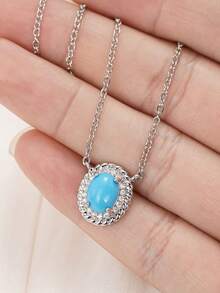 1pc Elegant Cubic Zirconia Pendant Necklace, Valentine's Day Gift, Wedding Jewelry - 1# - View 8