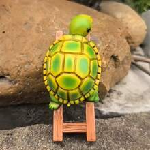 1pc Inspiring Turtle, Turtle Climbing Stairs, Interesting Garden Planter Statue, Thoughtful Gift, Hand-Painted Resin Craft - Ladder Turtle - View 3