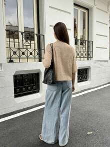 Áo khoác cardigan cài nút màu trơn hiện đại, thanh lịch, tối giản dành cho nữ, xuân/hè - Gạo Mơ - Xem 3