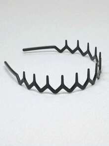 1pc Women Simple Fashion Wavy Teeth Fixed Non-Slip Hair Hoop, Elegant Suitable For Makeup, Washing, Daily Wear Hair Clip - Multicolor - View 4