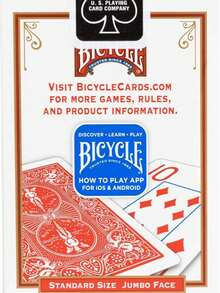 一套大号自行车图案扑克牌，大字印刷，易于阅读，适合家庭纸牌游戏和赌场游戏 - 彩色 - 查看 5