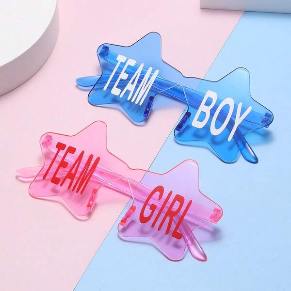 Gender Reveal Star Shaped Glasses, Christening Party Glasses, Family Gathering Party Glasses