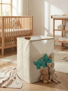 Giỏ đựng đồ giặt gấp gọn dung tích lớn, họa tiết động vật, tay cầm bằng gỗ, đa năng dùng cho phòng tắm, phòng trẻ em, đựng quần áo bẩn, đồ chơi và các vật dụng khác. - Nhiều màu - Xem 7