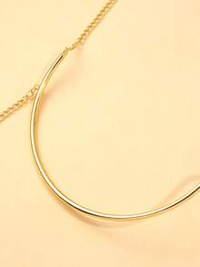 1件几何金属胸带，性感比基尼沙滩身体链，欧美风格 - 金色 - 查看 4