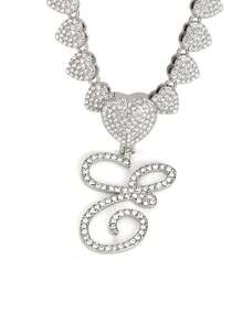 字母吊坠项链 迈阿密链条项链 女士嘻哈镶钻字母吊坠项链 珠宝礼物 - 愛心字母項鍊 - 查看 44