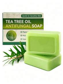 Tea Tree Essential Oil Soap Handmade Soap,Shower Essentials , Deep Cleansing Skin,Body Care Moisturizing Skin Suitable,Hygiene Products,Bathroom Accesssories Suitable For All Skin Types, Essential For Summer Travel 12pcs (100g Soap * 6+Foam Mesh * 6) - 茶樹款 - 查看 1