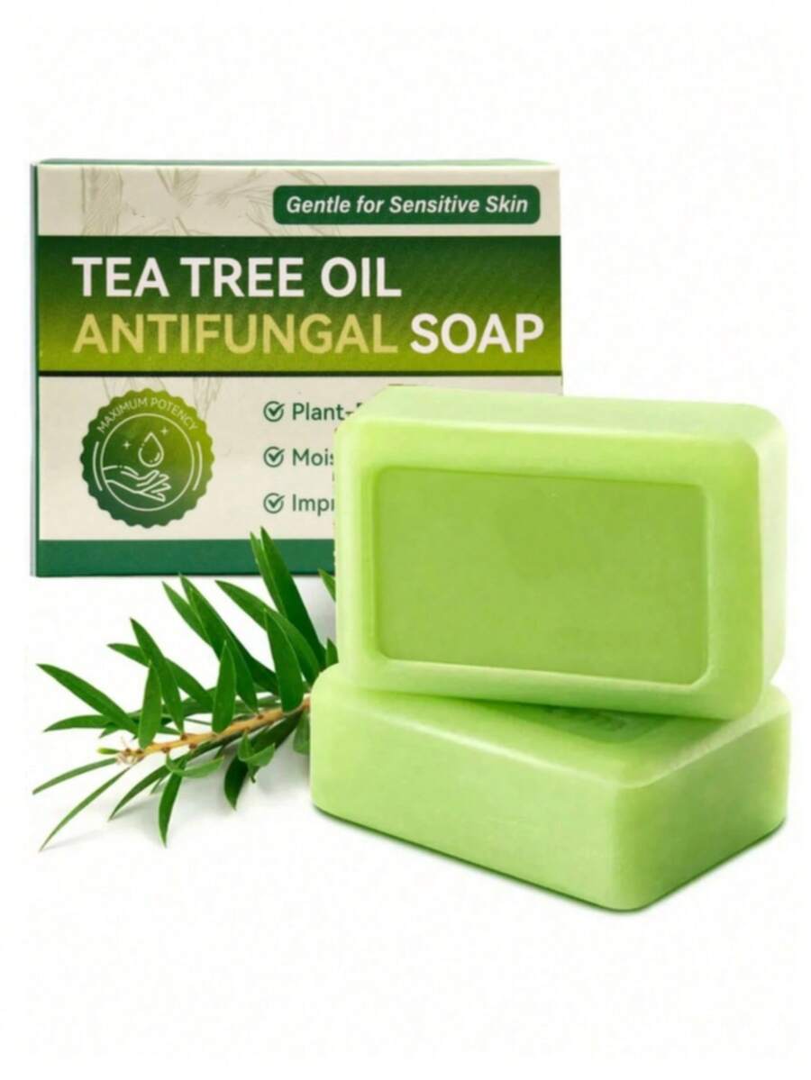 Tea Tree Essential Oil Soap Handmade Soap,Shower Essentials , Deep Cleansing Skin,Body Care Moisturizing Skin Suitable,Hygiene Products,Bathroom Accesssories Suitable For All Skin Types, Essential For Summer Travel 12pcs (100g Soap * 6+Foam Mesh * 6) - 茶樹款 - 查看 1