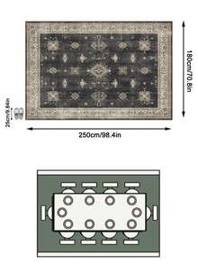 1pc Luxury Moroccan Vintage Floral & Striped Faux Wool Area Rug/Carpet/Door Mat/Runner, Suitable For Bathroom, Kitchen, Entryway, Hallway, Bedside, Living Room, Bedroom, Machine Washable, Home Decor - Multicolor - View 16