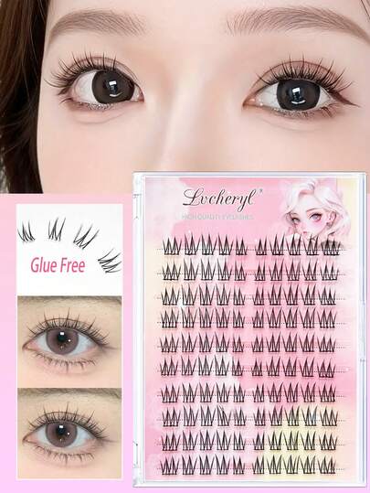 Lvcheryl 100 Cluster Eyelashes Extension Lightwight Cluster False Eyelashes With C Curl, Natural Look For Beginner-Friendly DIY Lashes,Natural Individual Eyelashes For Daily Party Makeup And Life Eye Makeup Beauty Tools