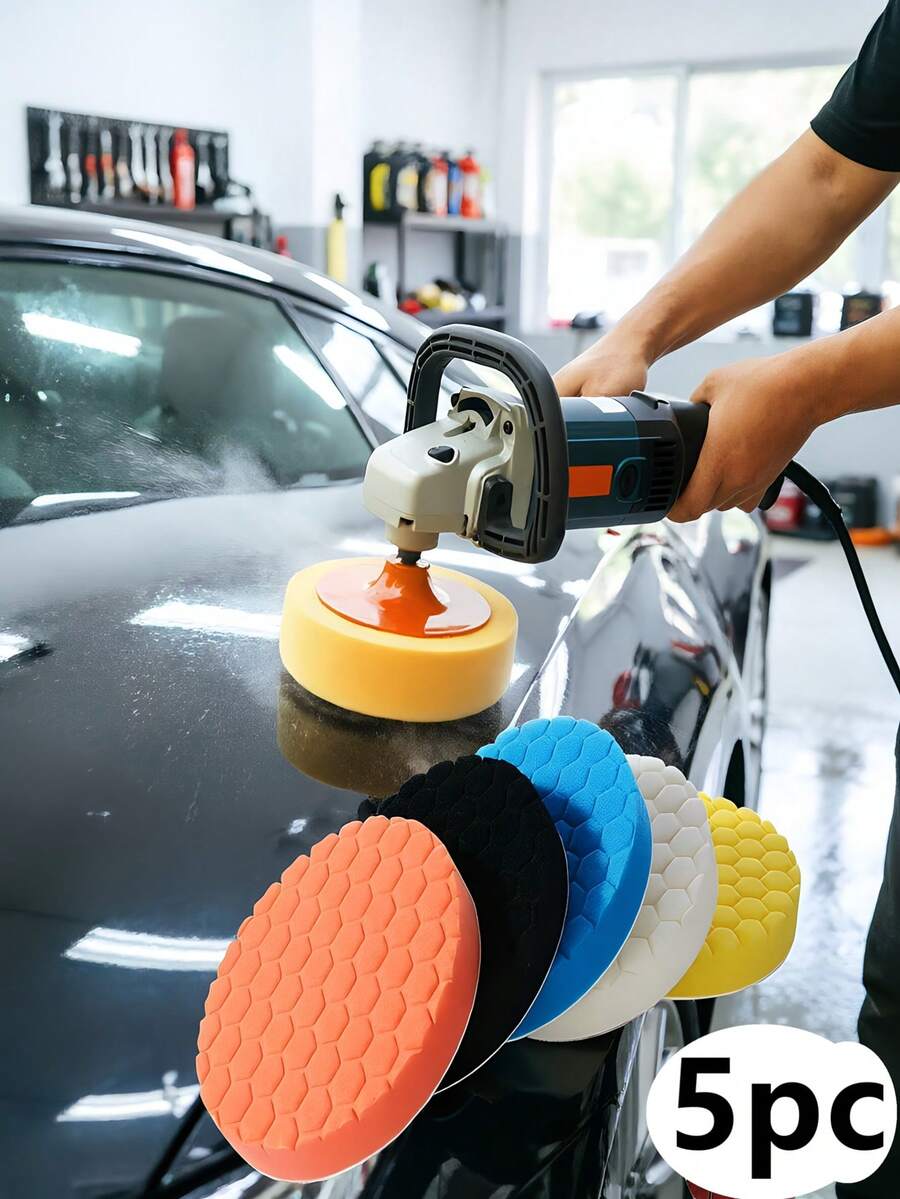 Bộ 5 miếng mút đánh bóng xe hơi, kích thước 4/5/6 inch, dùng để phục hồi bề mặt nhám. - A - Xem 1