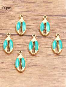 10个/20个/50个/100个随机混合3D珐琅贝壳吊坠配件，DIY项链手链耳环手工小饰品配件 - 鉗子 - 查看 22