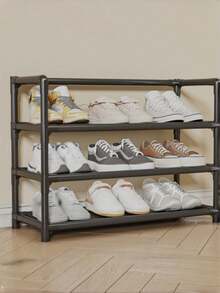 1 Stück Mehrfarbiges Großraum Minimalistisches Schuhgestell - Dickes Stahlrohr Mehrstufiges Schuhgestell, Schwarz/Weiß Minimalistisches Mehrstufiges Schuhgestell, Haushalts-Eingangsbereich Schuhschrank für den täglichen Gebrauch. Unverzichtbar für Studentenwohnheime und Mietwohnungen. Kann Taschen und Schuhe aufbewahren. Unverzichtbar für die tägliche Organisation und saisonale Aufbewahrung. - Schwarz - Übersicht 8