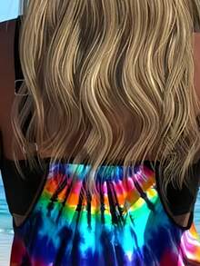 Bộ 2 món đồ bơi thời trang nữ, cúp ngực đầy đủ, dây đeo mảnh có thể điều chỉnh, hở lưng, quần bơi in họa tiết, thanh lịch và gợi cảm, phong cách nghỉ dưỡng Hawaii, thích hợp cho kỳ nghỉ hè trên bãi biển. - Nhiều màu - Xem 4