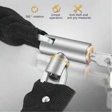 1pc Heavy Duty Bicycle Chain Lock, Featuring Sturdy Chain And Anti-Theft U-Lock Dual Design, Extremely Resistant To Smashing, Cutting And Prying, Providing Ultimate Anti-Theft Protection For Commuting. Made Of Durable High-Strength Material, All-Weather Resistant And Rust-Proof, Polished Lock Head Is Solid And Long-Lasting. - Multicolor - View 6