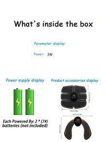 EMS智能健身腹肌训练器电动按摩器 - 黑色 - 查看 10