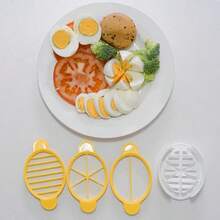 Cortador manual de huevos 3 en 1 - Cortador multifuncional de plástico para huevos duros, incluye rallador y separador, fácil de usar, color aleatorio - Accesorio de cocina perfecto para una preparación eficiente de huevos, asistente de preparación de alimentos | Utensilios de cocina amigables | Material fácil de limpiar, cortador de huevos duros - Multicolor - Ver 7