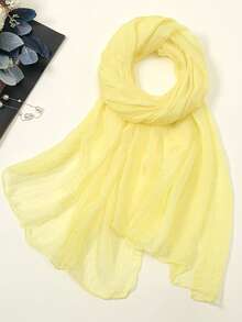 1pc Women's Solid Color 30D Chiffon Scarf, Fashionable Breathable Lightweight, Women Scarf, Suitable For All Seasons To Match Dresses,Beach,Holiday - Multicolor - View 15