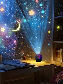 Star & Moon Atmosphere Projector, Star & Moon Projection, USB Powered, Suitable For Bedroom, Gaming Room, Home Theater Ceiling, Office Party - Multi-color light - View 6