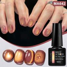 MEET ACROSS 7毫升水果篮猫眼磁性凝胶指甲油,可卸UV/LED光疗甲油,夏季猫眼指甲油,美甲用品,闪亮玻璃珠,绿紫色猫眼美甲沙龙DIY - 彩色 - 查看 18