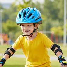 Baby Girls Boys Sports Helmet Multi-Functional Adjustable Breathable Head Protector Kids Bicycle Cycling Skating Helmets, Back To School - Blue - View 6
