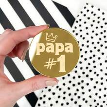 5 piezas/10 piezas Decoración de tapa de pastel "El mejor papá del mundo" de acrílico dorado para el Día del Padre, cumpleaños de papá, adecuado para decoración de pastel y postre del Día del Padre y cumpleaños de papá - Multicolor - Ver 3