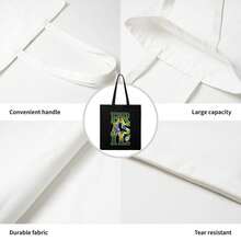 Brazil National Team BRASIL Letter Canvas Tote Bag, 2026  World Cup Reusable Shopping Bag For Seleção Fans, Vintage Casual Shoulder Bag - màu đen - Xem 5