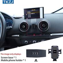 TKZJ Giá đỡ điện thoại trên xe hơi bằng sợi carbon có thể điều chỉnh, đế cố định, phụ kiện đặc biệt phù hợp với Audi A3 S3 8V 2014-2020, giá đỡ chắc chắn trên bảng điều khiển, quà tặng mùa xuân và kỷ niệm. - màu đen - Xem 8