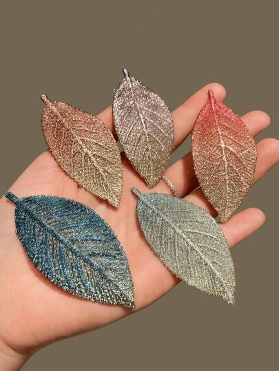 5个/2个叶子形状发夹，BB夹，刘海夹，侧夹，女士发饰