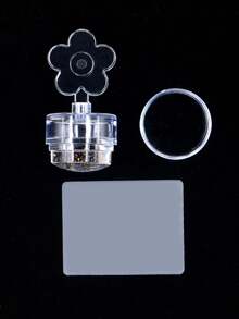 美甲印花工具套装，透明极光雪花硅胶印章，美甲钢板印花DIY，大小美甲印章和刮板 - 無色 - 查看 7