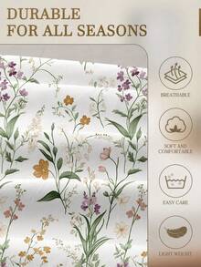 2/3pcs Exquisite Purple Green Plant Pattern Duvet Cover Set (Filling Not Included), Suitable For All Seasons, Soft And Comfortable. (1pc*Duvet Cover + 2/3pcs*Pillowcases, Pillow Inserts Not Included). Soft Dual-Color Design Bedding Set, Suitable For Bedroom And Guest Room, Suitable For Large/Medium/Small Double Bed Sizes. Breathable Soft Microfiber Bedding, Durable And Easy To Care For. - Pastel Green - View 7