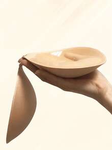 3厘米厚隐形胸贴，无肩带露背设计，适合小胸，可重复使用，丰胸贴 - 杏色 - 查看 4