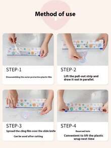 Màng bọc thực phẩm PE, màng phủ thực phẩm nhà bếp, kiểu xé một lần, dao cắt trượt, rộng 30cm. - Xem 5