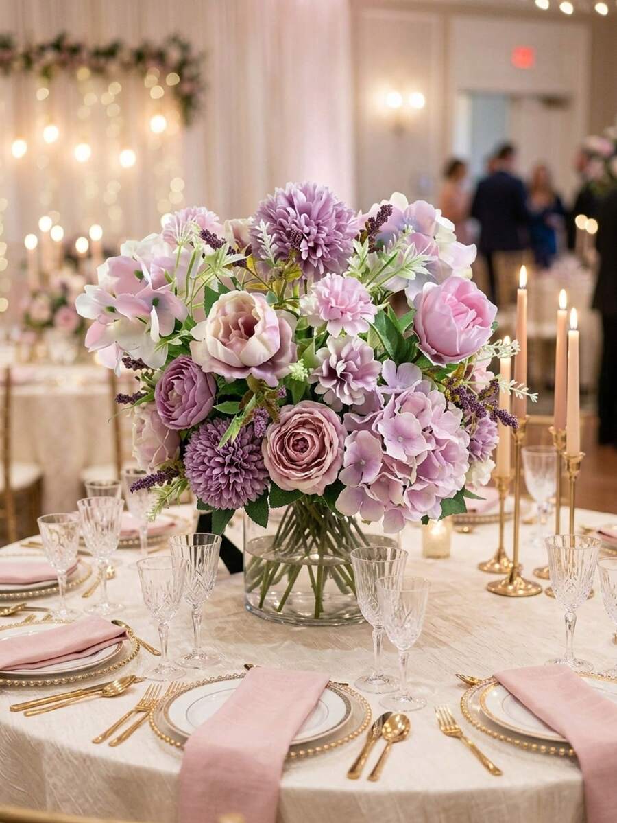 1pc/3pcs Artificial Peony, Hydrangea, Mixed Flowers, Silk Fabric, Rose Buds, Suitable For Birthday Party, Celebration, Decoration, Wedding Bouquet, Bridal Bouquet, Home Decor, Restaurant, Bedroom, Windowsill, Vase Filler, Valentine's Day Gift, New Year Decoration, Outdoor Garden, Back To School - Multicolor - View 1