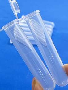 10个多用途透明塑料储物管，带盖，便携式容器，带刻度，总容量10毫升，适用于缝纫针、珠子、学生实验用品、小零件收纳，是DIY新手、学生、妈妈、手工爱好者的理想之选。 - 白色 - 查看 2