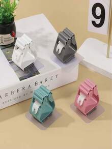 Wall Mounted Mop Holder Hook, No Drill Adhesive Broom Organizer Hanger, Bathroom Storage Clip - A - View 3