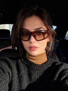 1pc Unisex Y2K Style Asymmetric Futuristic Fashion Fashion Glasses - Multicolor - View 4