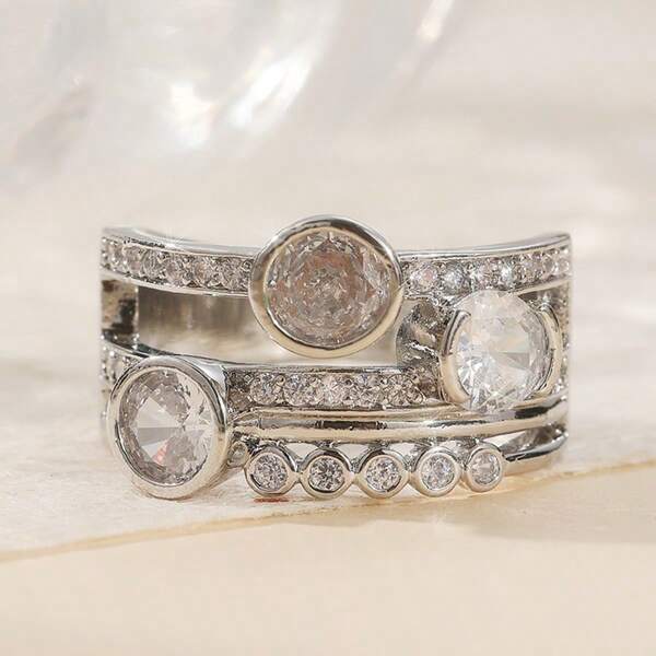 Elegant And Luxurious Women's Wedding Jewelry, Inlaid With Brilliant Synthetic Cubic Zirconia, Showcasing An Elegant Style. This High-End Accessory Is Suitable For Various Festivals And Banquets, And Is Also An Ideal Choice For Anniversary Gifts.