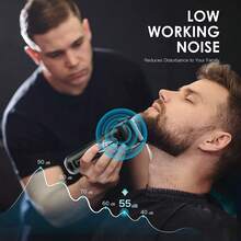 1pc USB Rechargeable 5W Household & Travel Men's Portable Electric Shaver, Dual Blade Stubble Trimmer - Multicolor - View 8