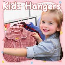 10 móc treo quần áo trẻ em bằng nhựa có nơ, chống trượt, thích hợp để treo quần áo trẻ sơ sinh/trẻ nhỏ, siêu mỏng - Nhiều màu - Xem 8