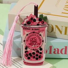 Fantasy Readers/Romantic Readers/Dark Romantic Themed Delicious Pearl Milk Tea Shaped Acrylic Colored Bookmarks, Cute Reading Page Design, Party Decorations, Reading Decorations, Learning Markers, Writing Helpers, Suitable For Book Lovers, Readers, Writers, Women, And Men. - Milk Tea Stick - View 11