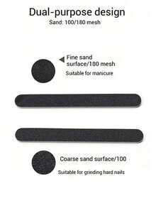 12/6/2 Stück doppelseitige schwarze Nagelfeile (100/180 Körnung), gerade Nagelpolierklotz, hochwertige, nicht abblätternde Nagelpolierklotz, schwarze Sandpapier Nagelpflegewerkzeug und Polierdatei, waschbare doppelseitige Nagelfeile, geeignet für natürliche Nägel und Nagelstudios, anwendbar für Fuß- und Zehenreinigung - Verschiedenfarbig - Übersicht 8