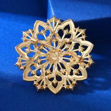1pc Bohemian Zinc Alloy Center Iridescent Shiny Outer Evenly Embedded Colorful Rhinestone Floral Brooch, Suitable For Women's Daily Wear - Flowers - View 4