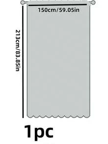 1pc 7ft/8ft/10ft Solid Color Sheer Curtain, Modern Minimalist Polyester Transparent Curtain, Suitable For Bedroom, Living Room, Balcony Window Decor, No Drilling Required For Installation, Room Divider Screen, Home Decor, Curtain Panel, Shower Curtain, Decorative Hanging, Also Suitable For Wedding Party Decor, Backdrop Decor, DIY Decor For Birthday And Various Festivals - White - View 13