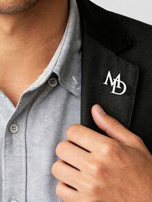 Personalized Name Badge Pin Custom Men Couple Christmas Gift Brooch Accessories Custom Nameplate Jewelry Birthday Gift Men Wedding - Silver-style 1 - View 4