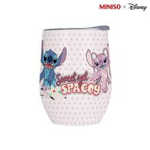 MINISO X Disney Lilo & Stitch & Angel Sweet Yet Spacey Pink Polka Dot Insulated Stainless Steel Eggshell Tumbler With Lid,Double-Walled Vacuum Cup For Coffee,Wine,Drinks - 彩色 - 查看 4