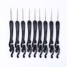 9支装软塑料柄钩针套装，0.8毫米-2.5毫米符合人体工学的防滑编织针，光滑金属钩针，适用于阿米格鲁米玩偶、蕾丝工艺品，适合初学者和经验丰富的钩针编织者 - 9PC - 查看 12