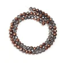 1pc Faceted Abacus Bead Crystal Flat Bead Multi-Color Loose Beads, Fashionable Colorful Cute Electroplated Versatile Craft DIY Beads For Bracelets, Necklaces, Jewelry Making, Phone Straps, Keychains - Transparent Semi-electroplated Brown - View 10