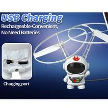 Juguetes voladores en miniatura y drones aptospara nifiosperfectos para regalos de cumpleafiosy Navidad. incluyemini robots y astronautas conluces LED, ideales para jugartanto en interiorescomo en exteriores - Blanco - Ver 4
