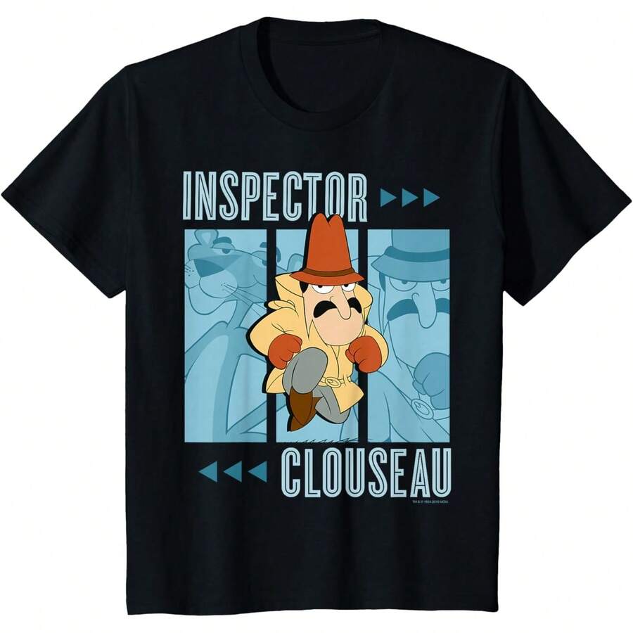 Camiseta con Paneles del Trío de la Pantera Rosa e Inspector Clouseau - Negro - Ver 1