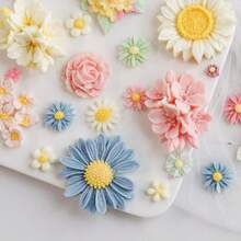 硅胶模具，雏菊组合模具，适用于蛋糕装饰、翻糖、巧克力、DIY工艺品、蜡烛熔块 - 查看 2